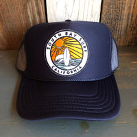 SOUTH BAY SURF (Multi Colored Patch) High Crown Trucker Hat - Navy