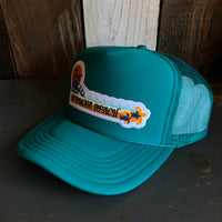 Hermosa Beach GOLDEN HOUR High Crown Trucker Hat - Jade Green