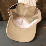 Hermosa Beach SUNBEAMS - 5 Panel Mid Profile Mesh Back Trucker Hat - Khaki