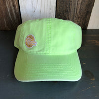Hermosa Beach MINI CLASSIC LOGO - 6 Panel Low Profile Style Dad Hat with Velcro Closure - Neon Green