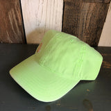 Hermosa Beach MINI CLASSIC LOGO - 6 Panel Low Profile Style Dad Hat with Velcro Closure - Neon Green