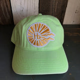 Hermosa Beach CLASSIC LOGO - 6 Panel Low Profile Style Dad Hat with Velcro Closure - Neon Green