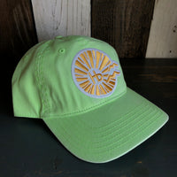 Hermosa Beach CLASSIC LOGO - 6 Panel Low Profile Style Dad Hat with Velcro Closure - Neon Green
