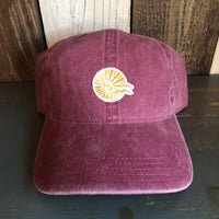 Hermosa Beach CLASSIC MINI LOGO 6 Panel Low Profile Style Dad Hat - Maroon