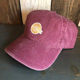 Hermosa Beach CLASSIC MINI LOGO 6 Panel Low Profile Style Dad Hat - Maroon