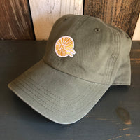 Hermosa Beach CLASSIC MINI LOGO 6 Panel Low Profile Style Dad Hat - Olive Green