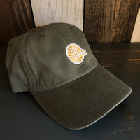 Hermosa Beach CLASSIC MINI LOGO 6 Panel Low Profile Style Dad Hat - Olive Green