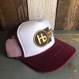 Hermosa Beach THE NEW STYLE Trucker Hat - Maroon/White/Maroon
