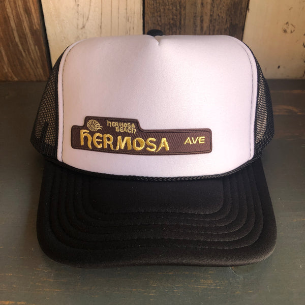 Hermosa Beach HERMOSA AVE Trucker Hat - Black/White/Black