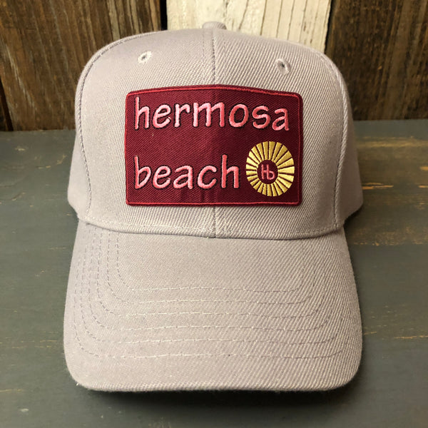 Hermosa Beach WELCOME SIGN 6 Panel Mid Profile Baseball Cap - Grey