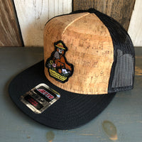 I THINK I LOVE YOU, SMOKEY BEAR Premium Cork Trucker Hat - (Black/Cork)