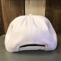 SOUTH BAY SURF (Multi Colored Patch) 6 Panel Wool Blend Flat Bill Hat - White