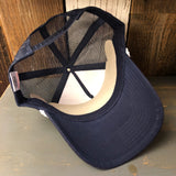Hermosa Beach SHOREFRONT 5 panel Cotton Twill Front, Mesh Back, Rope cap - Navy/Red Braid