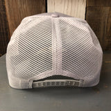 Hermosa Beach SURF HERMOSA :: OPEN DAILY 5 panel Cotton Twill Front, Mesh Back, Rope cap - Grey/Black Braid