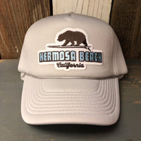 Hermosa Beach SUFING GRIZZLY BEAR Winter All Foam Cap Hat - Grey