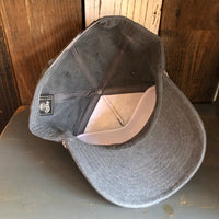 HAPPY CAMPERS COME FROM CALIFORNIA 5 panel Cotton Twill Front, Mesh Back, Rope cap - Charcoal/Charcoal Braid