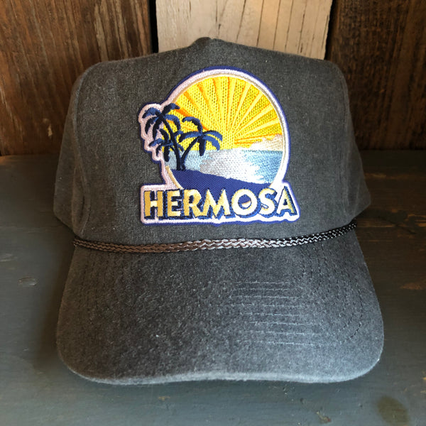Hermosa Beach FIESTA 5 panel Stone Washed Canvas Golf - Charcoal/Charcoal Braid