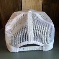 SURF REDONDO BEACH :: OPEN DAILY 5 panel Cotton Twill Front, Mesh Back, Rope cap - White/Black Braid