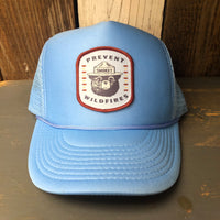 SMOKEY BEAR...PREVENT WILDFIRES High Crown Summer Foam Front/Mesh Back - Columbia Blue