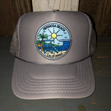 Hermosa Beach SHOREFRONT High Crown Trucker Hat - Grey (Curved Brim)