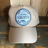 SIERRA PACIFIC 5-Panel Polyester Golf Cap - Grey/Grey Braid (FROM THE SIERRAS TO THE PACIFIC :: THERE'S ALWAYS MORE TO EXPLORE)