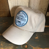 SIERRA PACIFIC 5-Panel Polyester Golf Cap - Grey/Grey Braid (FROM THE SIERRAS TO THE PACIFIC :: THERE'S ALWAYS MORE TO EXPLORE)
