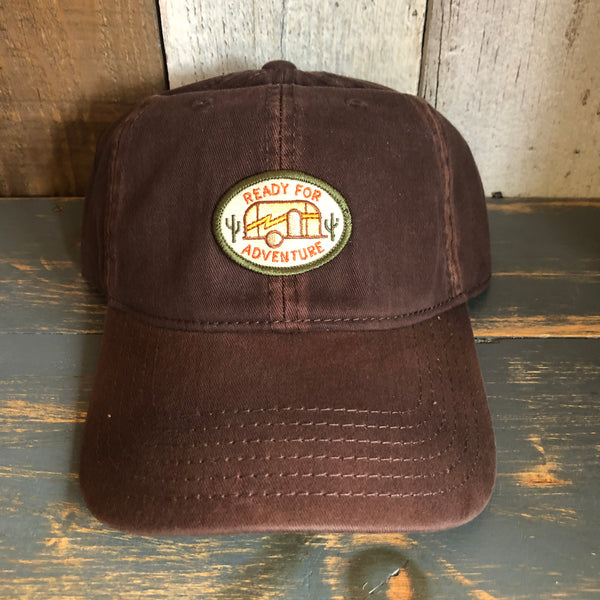 READY FOR ADVENTURE Vintage Washed Seams Dad Hat - Brown