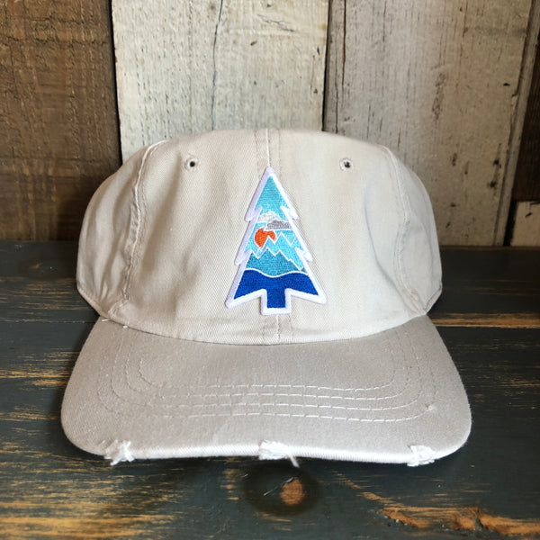 WILDERNESS TREE Vintage Distress Washed Relax Dad Hat - Stone