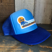 Hermosa Beach GOLDEN HOUR High Crown 5 Panel Trucker Cap, Foam/Mesh - Columbia Blue/Royal