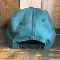 Hermosa Beach SURF HERMOSA :: OPEN DAILY 5 panel Stone Washed Canvas 2-Tone - Moss/Moss Braid