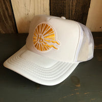 Hermosa Beach CLASSIC LOGO High Crown Trucker Hat - White