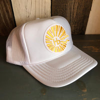 Hermosa Beach CLASSIC LOGO High Crown Trucker Hat - White