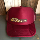 Hermosa Beach HERMOSA AVE High Crown Trucker Hat - Burgundy Maroon