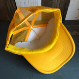Hermosa Beach GOLF CARTS & YOGA PANTS High Crown Trucker Hat - Gold