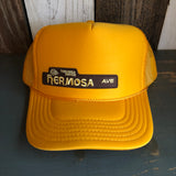Hermosa Beach HERMOSA AVE High Crown Trucker Hat - Gold
