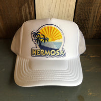 Hermosa Beach FIESTA High Crown Trucker Hat - White