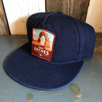 Utah's Arches NATIONAL PARK - 5 Panel Low Profile Style Dad Hat - Navy