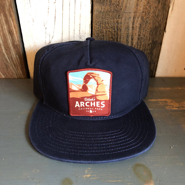Utah's Arches NATIONAL PARK - 5 Panel Low Profile Style Dad Hat - Navy