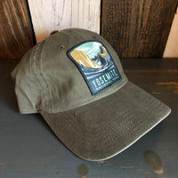 Yosemite National Park 6 Panel Low Profile Style Dad Hat - Olive Green