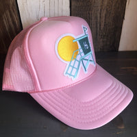 Hermosa Beach LIFEGUARD TOWER High Crown Trucker Hat - Pink