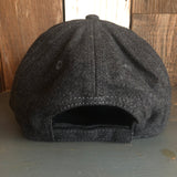 PACIFIC CREST TRAIL - 5 Panel Low Profile Melton Wool Blend Baseball Cap with Velcro Closure - Heather Black