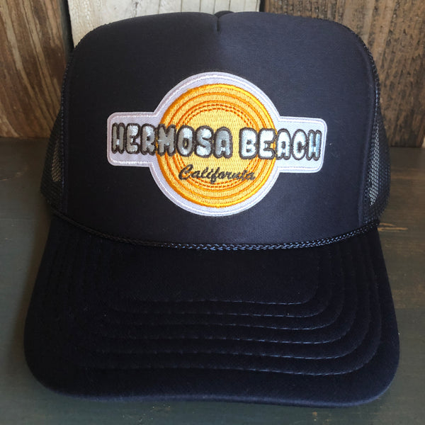 Hermosa Beach HIGH HEAT High Crown Trucker Hat - Navy