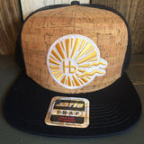 Hermosa Beach CLASSIC LOGO Premium Cork Trucker Hat - (Navy Blue/Cork)