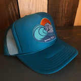 Hermosa Beach TUBULAR High Crown Trucker Hat - Turquoise Blue