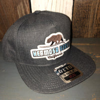 Hermosa Beach SUFING GRIZZLY BEAR 5-Panel Mid Profile Snapback Hat - Heather Black