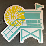 Hermosa Beach Sticker - HB Sunset LIFEGUARD TOWER