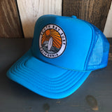 Hermosa Beach SOUTH BAY SURF (Multi Colored Patch) Trucker Hat - Neon Blue