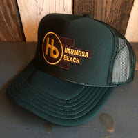 Hermosa Beach THE NEW STYLE High Crown Trucker Hat - Dark Green