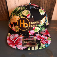 Hermosa Beach THE NEW STYLE Hawaiian Pattern 6 Panel Mid Profile Snapback Hat - A ‘o ia (Flat Brim)