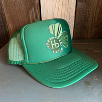 'Limited Edition' GET LUCKY IN HERMOSA High Crown Shamrock Trucker Hat  (GOLD :: GREEN :: WHITE :: SEAFOAM)